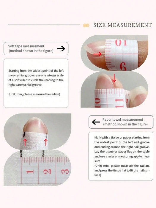 24 piezas Pegatinas de uñas hechas a mano estilo Y2K de óvalo corto - Quierox - Tienda Online