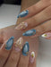 24 piezas Pegatinas de uñas hechas a mano estilo Y2K de óvalo corto - Quierox - Tienda Online