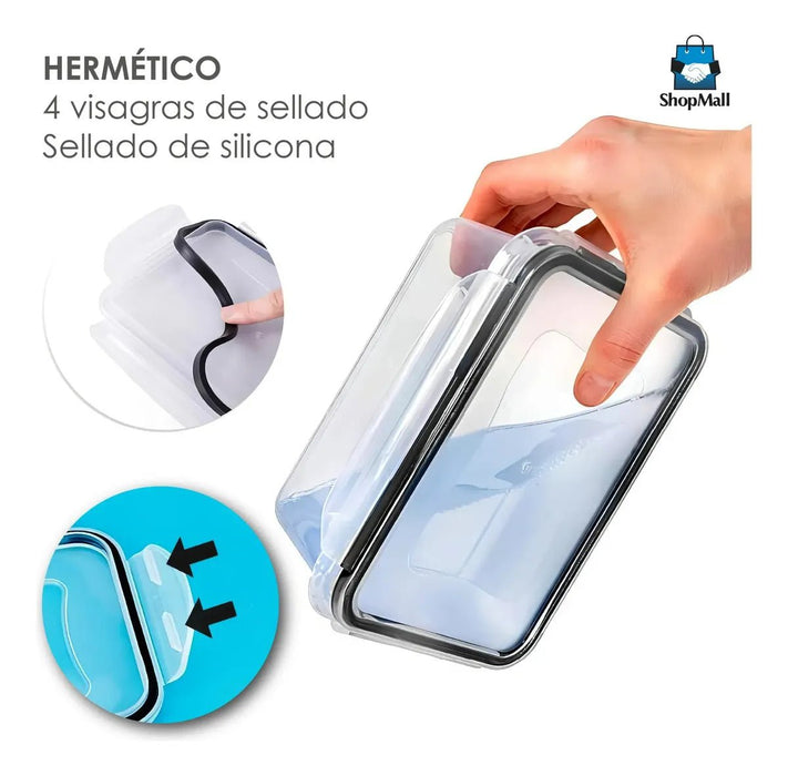 24 Recipientes transparentes Herméticos Plástico Almacenamiento Cocina - Quierox - Tienda Online