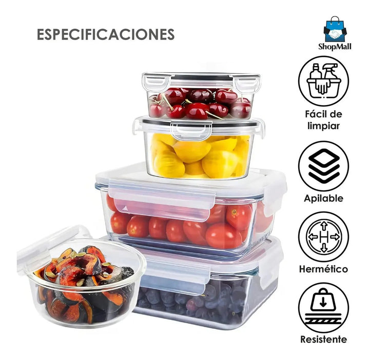 24 Recipientes transparentes Herméticos Plástico Almacenamiento Cocina - Quierox - Tienda Online