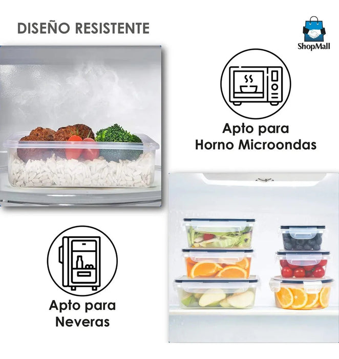 24 Recipientes transparentes Herméticos Plástico Almacenamiento Cocina - Quierox - Tienda Online