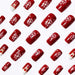 24 Uds. De uñas postizas navideñas con bonito alce diseños de estilo rojo - Quierox - Tienda Online