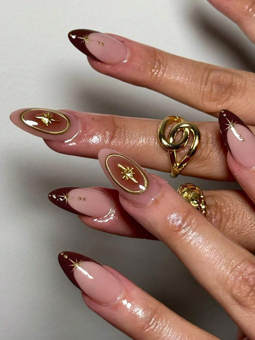 24 uñas de gel 3D con forma de almendra estilo Y2K para realzar tu estilo - Quierox - Tienda Online