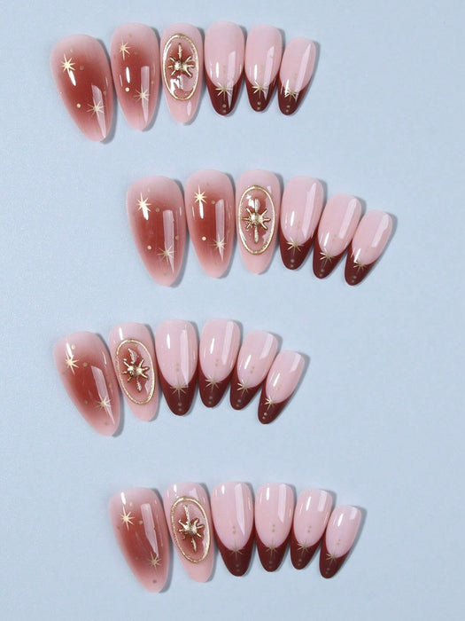 24 uñas de gel 3D con forma de almendra estilo Y2K para realzar tu estilo - Quierox - Tienda Online