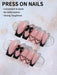 24 uñas postizas acrílicas, diseño de corazón, manicura francesa negra - Quierox - Tienda Online