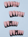 24 uñas postizas acrílicas, diseño de corazón, manicura francesa negra - Quierox - Tienda Online