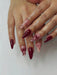 24 uñas postizas de almendra de color vino tinto con decoración de cometa y lazo - Quierox - Tienda Online
