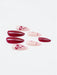 24 uñas postizas de almendra de color vino tinto con decoración de cometa y lazo - Quierox - Tienda Online