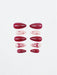 24 uñas postizas de almendra de color vino tinto con decoración de cometa y lazo - Quierox - Tienda Online