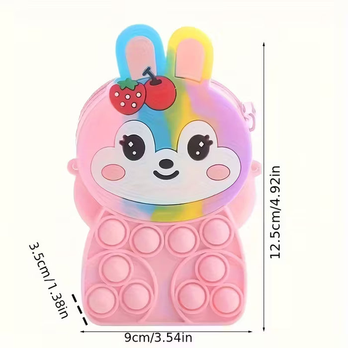 Bolsa de silicona con diseño de conejo festivo: Cierre de cremallera, ideal para dulces