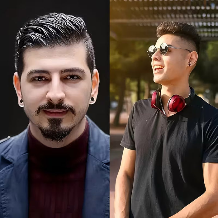 32 Pendientes para Hombre en Acero Inoxidable - Aro estilo Punk, colgante cruz