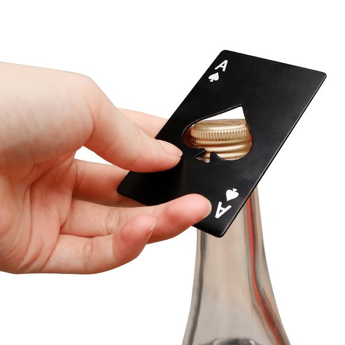 Un juego de 1 abridores de botellas con forma de cartas de póker