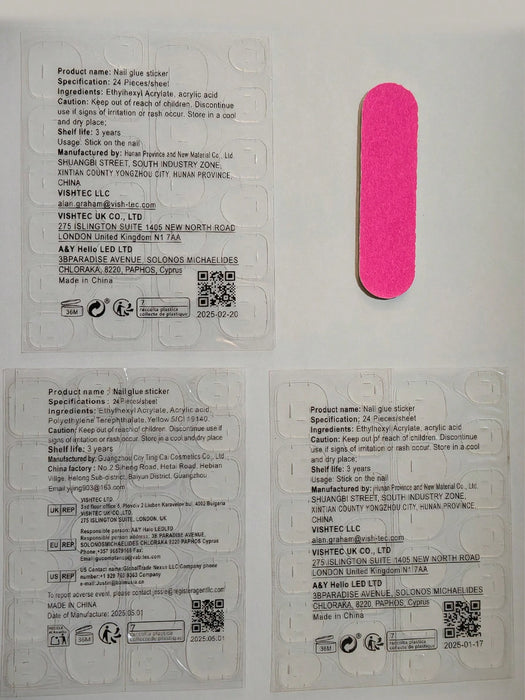 SHEIN 24 pegatinas para uñas con forma de ataúd con purpurina, diamantes de imitación