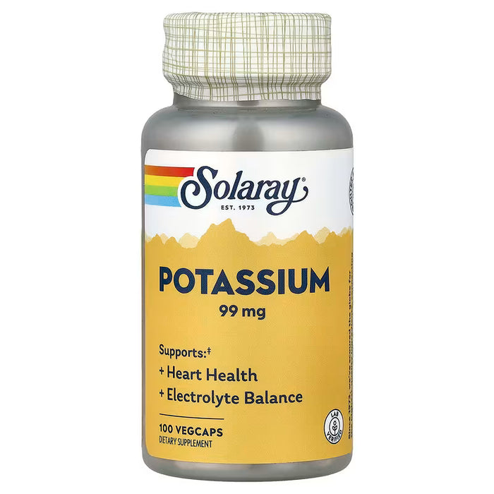 Solaray, Potasio, 99 mg, 100 cápsulas vegetales