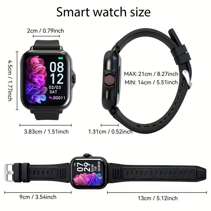 Reloj Inteligente Deportivo Unisex, con Pantalla Táctil Completa
