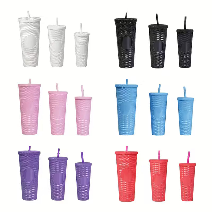 3 unidad de vaso de durian colorido de 1000 ml, 600 ml o 300 ml con pajita de plástico