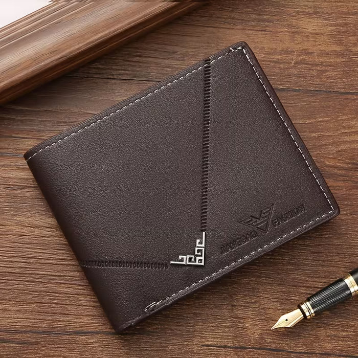 SHEIN Billetera corta para hombre, nueva, de cuero sintético