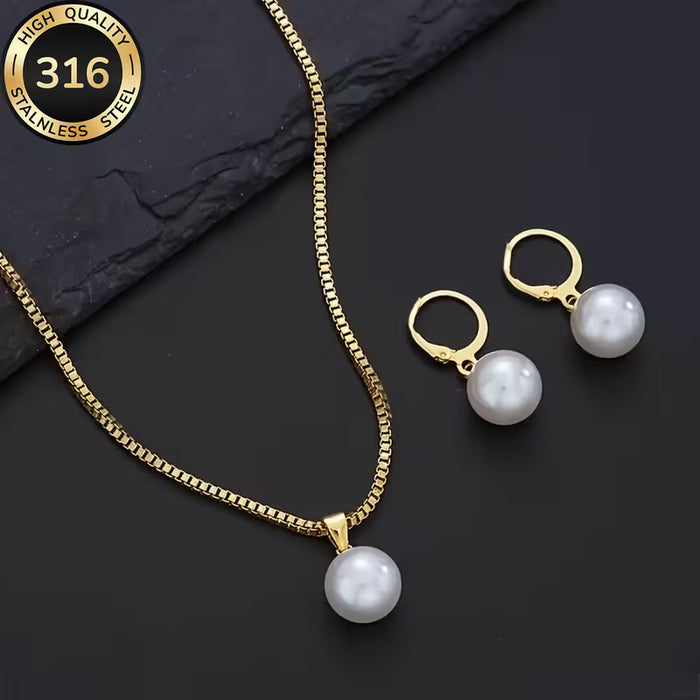 3 piezas de Joyería Falsa Bohemia Elegante para Mujeres - Collar y Aretes