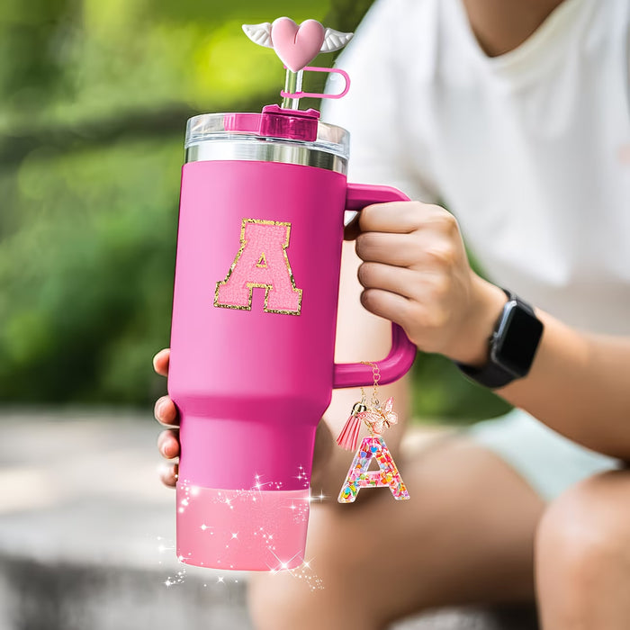 Set de 6 adornos para vasos de 30Oz y 40Oz con iniciales de letras