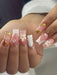 24pcs de uñas de gel 3D cuadradas largas para crear uñas con diseño de flores y perlas - Quierox - Tienda Online