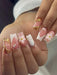 24pcs de uñas de gel 3D cuadradas largas para crear uñas con diseño de flores y perlas - Quierox - Tienda Online