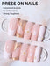 24pcs de uñas de gel 3D cuadradas largas para crear uñas con diseño de flores y perlas - Quierox - Tienda Online