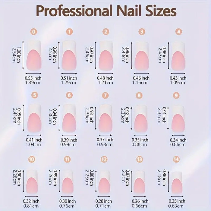 24pcs Uñas Postizas de Gel Franceses, Cuadradas Rosa y Blanca - Quierox - Tienda Online