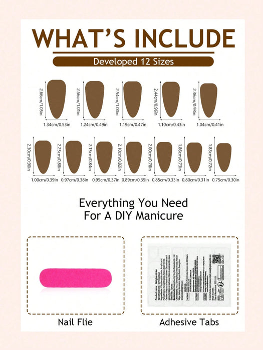 Shein 24 puntas de uñas postizas francesas, forma almendrada mediana, color degradado