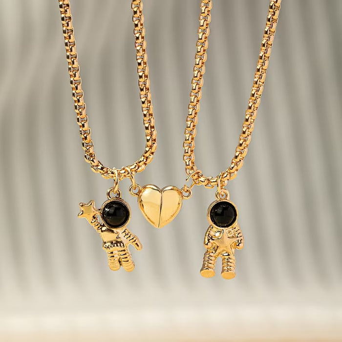 Conjunto de collar de astronauta, con temperamento atractivo para parejas