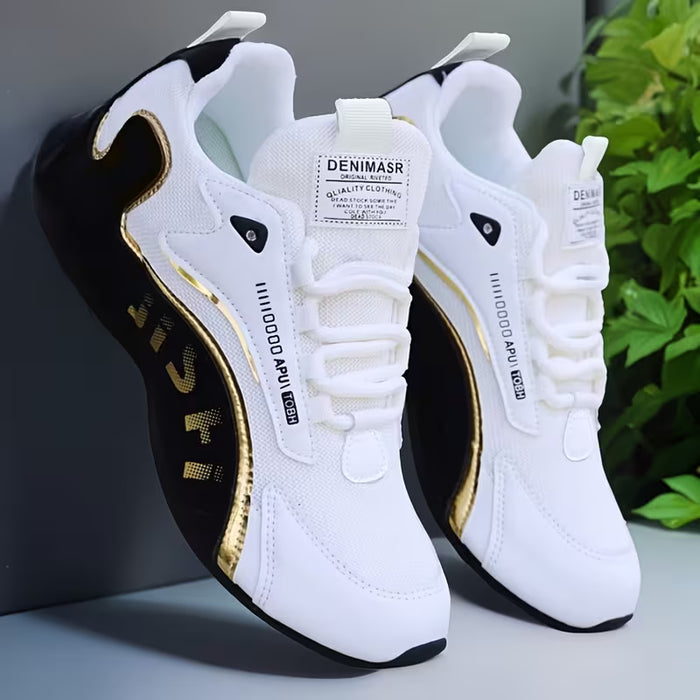 Zapatillas KOONEXY para Hombre - Zapatillas de Running Golden Road de Caña Baja con Cordones y Detalles Dorados