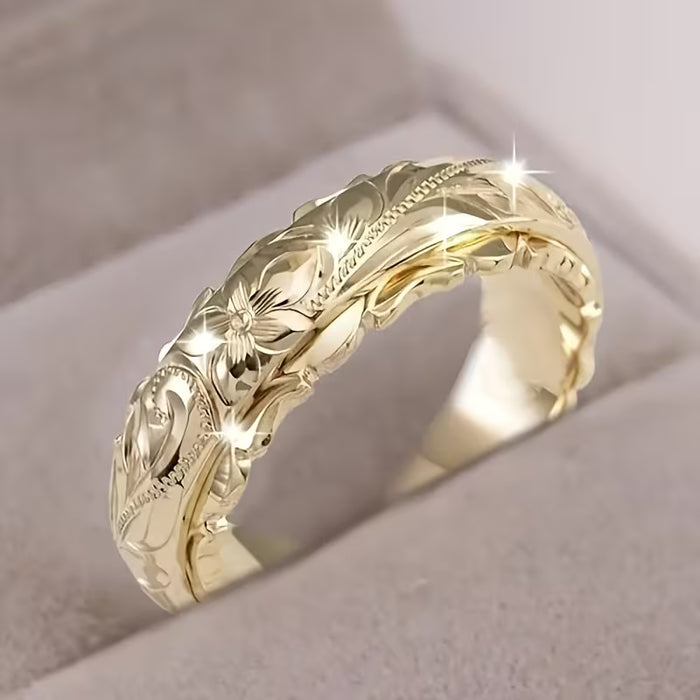 Anillo Tallado de Rosa para Mujer