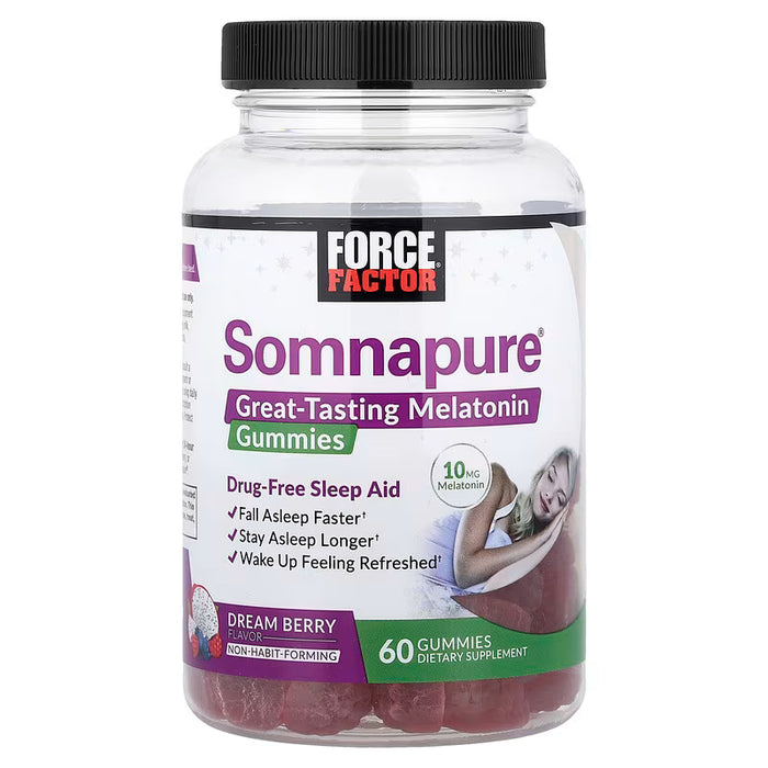 Force Factor, Somnapure®, Gomitas de melatonina con delicioso sabor 60 gomitas