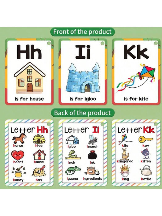 26 tarjetas didácticas con el alfabeto en inglés, educación temprana para niños - Quierox - Tienda Online