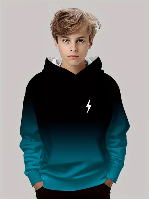 Sudadera con capucha de gradientes de París para niños, casual, manga larga