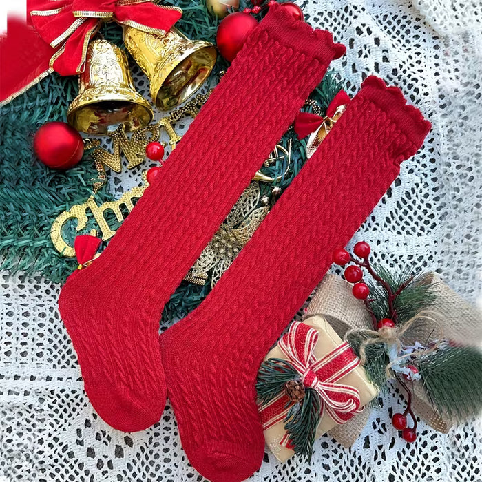 4 pares de calcetines hasta la rodilla de color liso para niñas