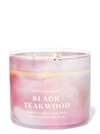 Bath & Body Works Vela redonda de cera perfumada de lujo en vaso de cristal jaspeado