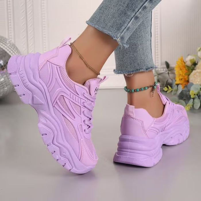 Zapatillas de Mujer Estilo Dad Shoes, de Malla Transpirable con Plataforma