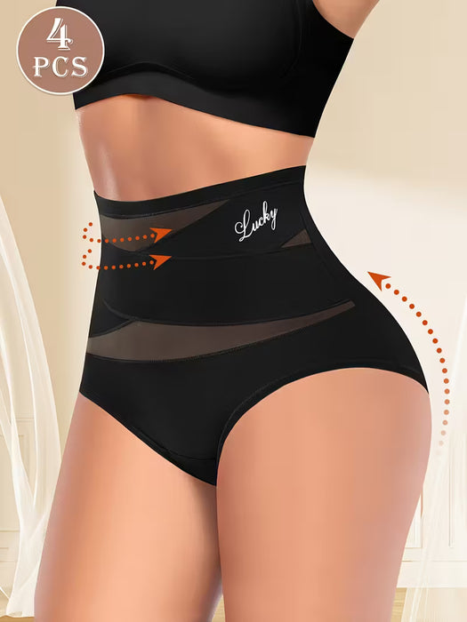 4 pcs de Ropa Interior Moldeadora para Mujer con Cintura Alta - Cubrimiento Completo
