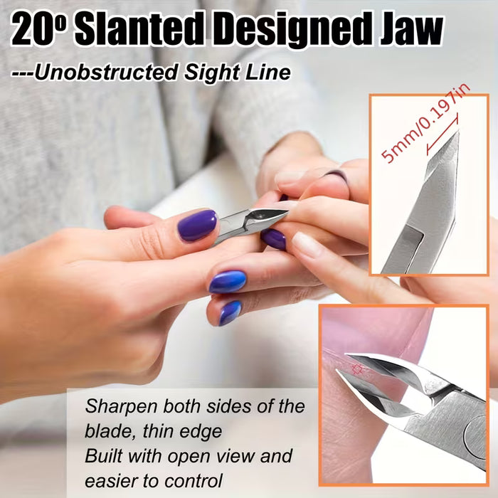 4 Paquetes Kit de Cortacutículas Mejorado con Cuchillas Afiladas y Cortaúñas de Punta Afilada