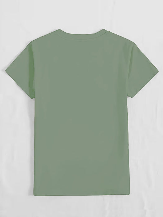 Camiseta 100% para Mujer, Moda Casual, Estilo Vacacional con Estampado Dorado "LA ORACIÓN Cambia las Cosas"