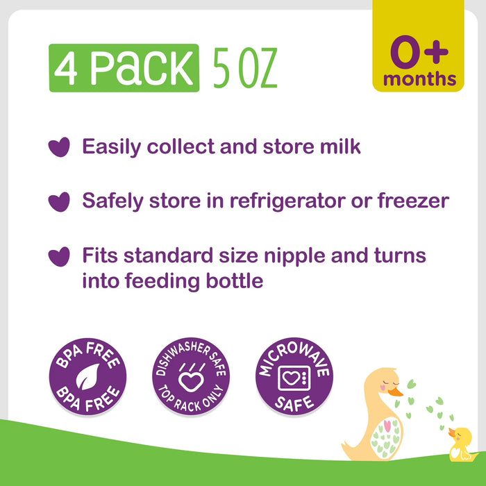 4pcs de Recipientes para almacenar leche Parent's Choice