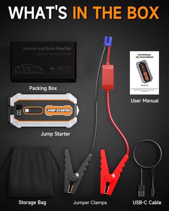 Arrancador de Batería Todo en Uno 6000A de Pico con Martillo de Seguridad 12V Litio-Ión