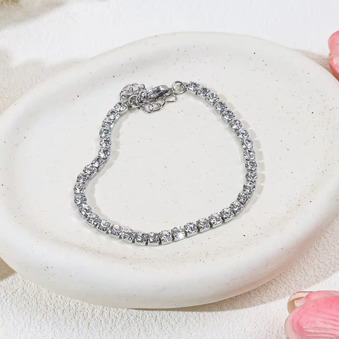Pulsera de lujo ligero para mujer, 1 pieza, de acero inoxidable