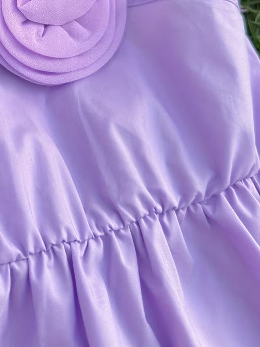 Vestido sin tirantes con cuello de tirante halter para niña, bonito y elegante