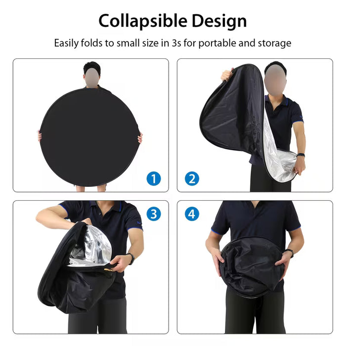 PULUZ 60Cm/23.6 Pulgadas Reflector de Estudio Fotográfico Plegable 5 en 1