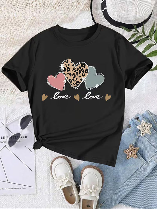 Camiseta Casual de Moda para Mujeres, Cuello Redondo, Manga Corta