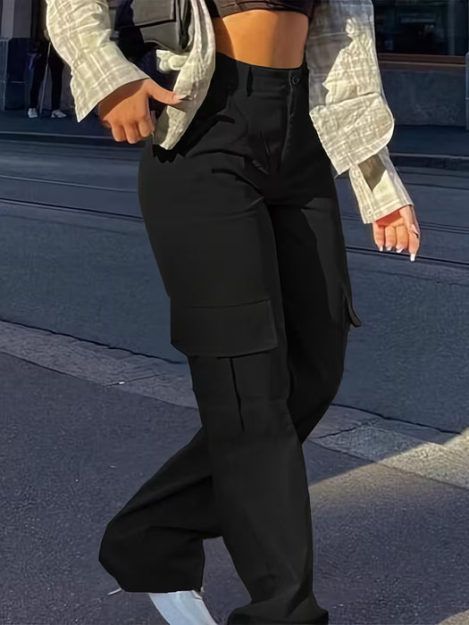 Pantalones de mujer de tiro alto y pierna ancha, geniales y atrevidos, versátiles