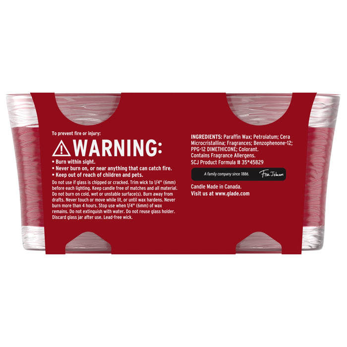 Glade® Vela en frasco, Manzana Cálida y Especias, 115 g, paquete de 2