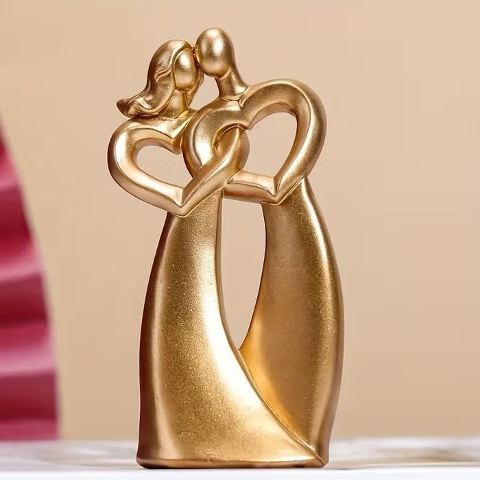 Figura Romántica de Pareja Corazón a Corazón