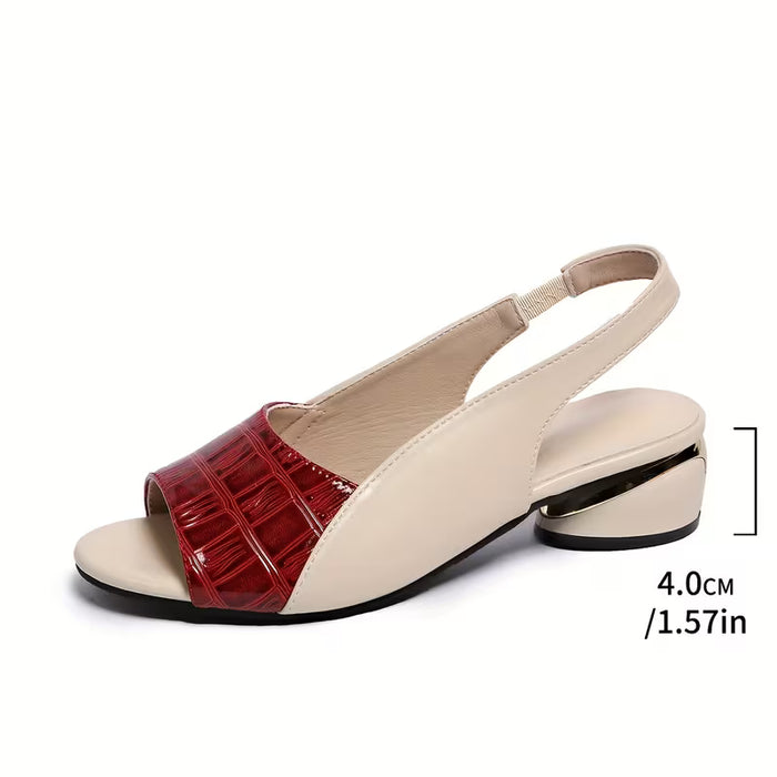 Elegantes Zapatillas de Tacón Medio con Boca de Pez para Mujer